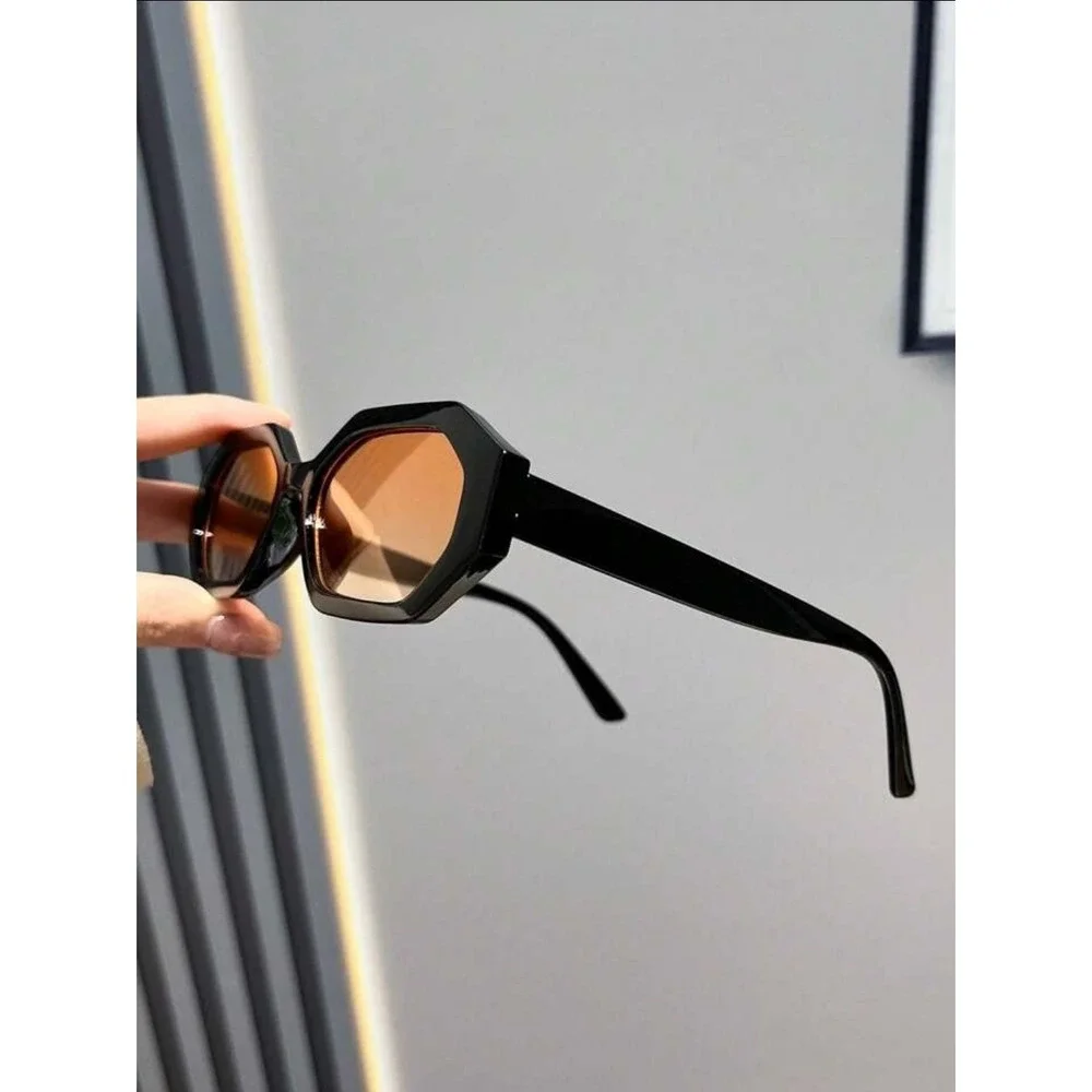 Geometric‎ Oval Frame Uv Protection Plastic Sunglasses